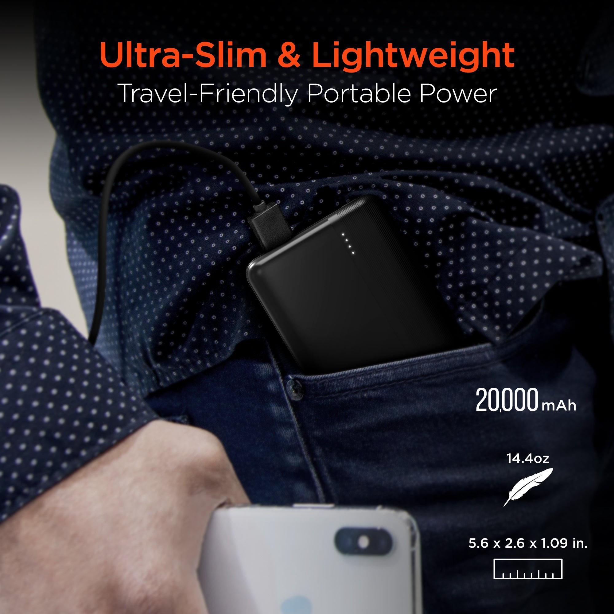 Sky Iapetus HyperGear 20000mAh portable power bank with 20W PD and USB ports for mobile and laptop charging