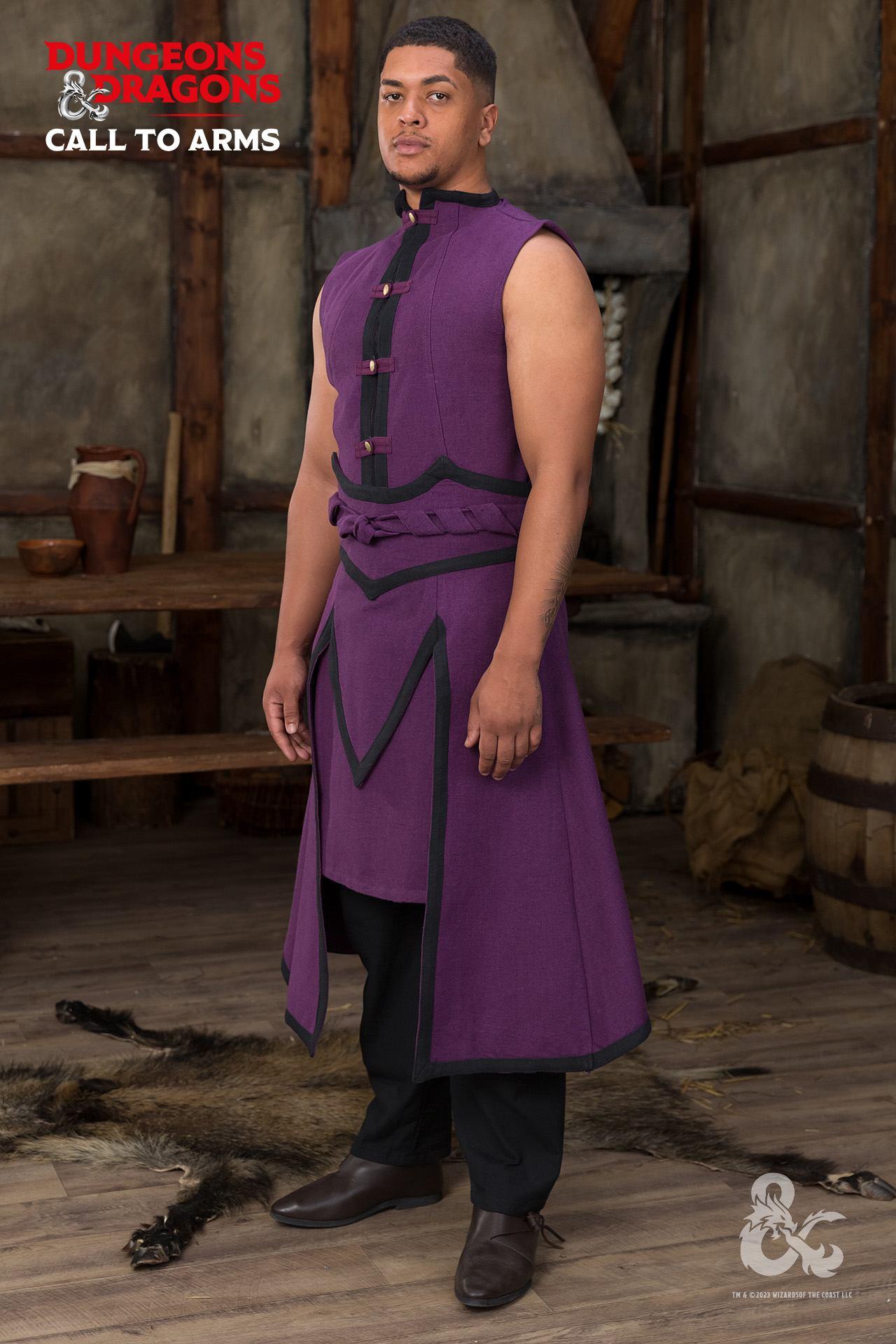 Dungeons & Dragons Sorcerer Battle Skirt in purple and black, featuring detailed fantasy-inspired design for festivals and costume events.