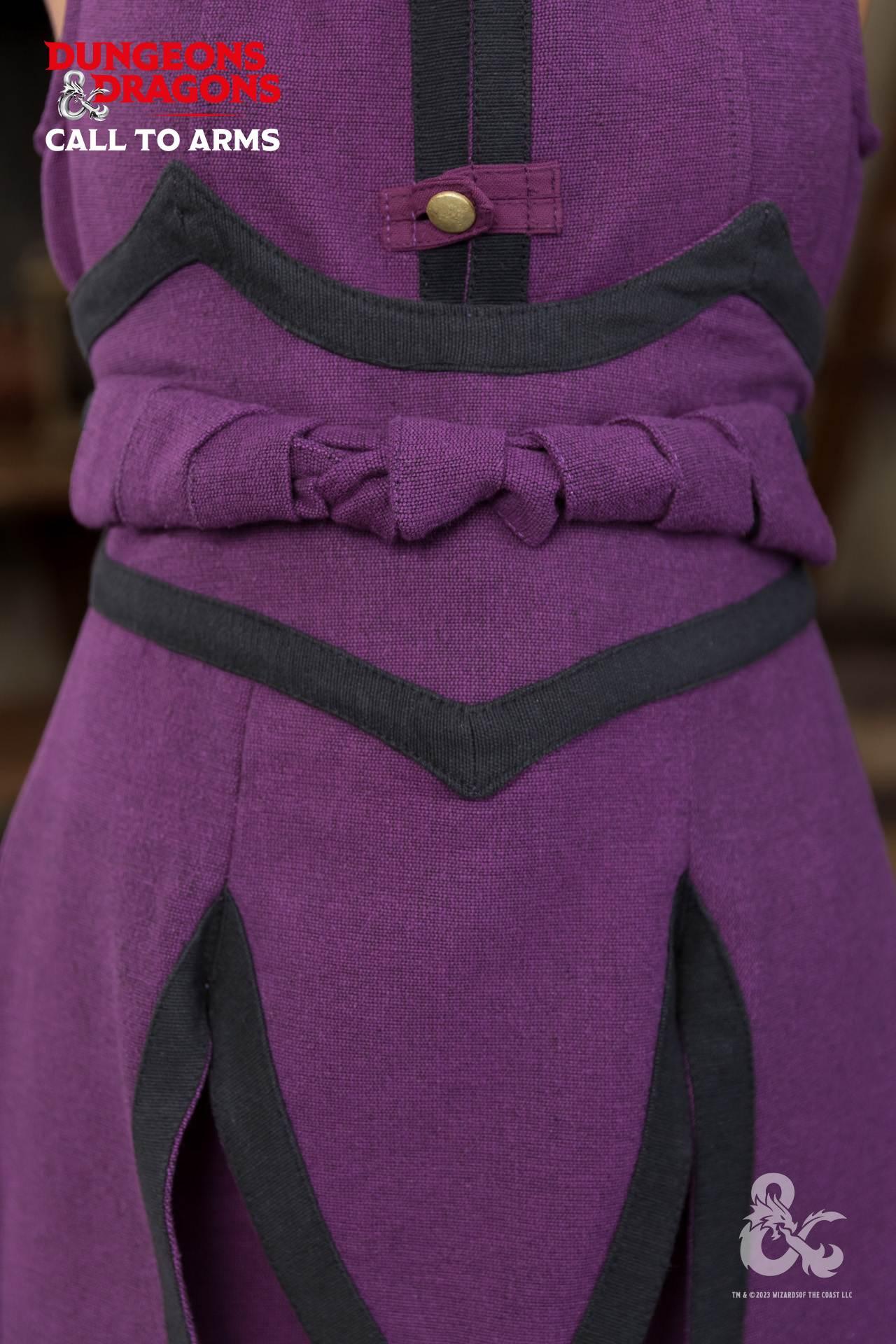 Purple and black Dungeons & Dragons Sorcerer Battle Skirt by Azure Briseis, featuring detailed front design for festivals and parties.