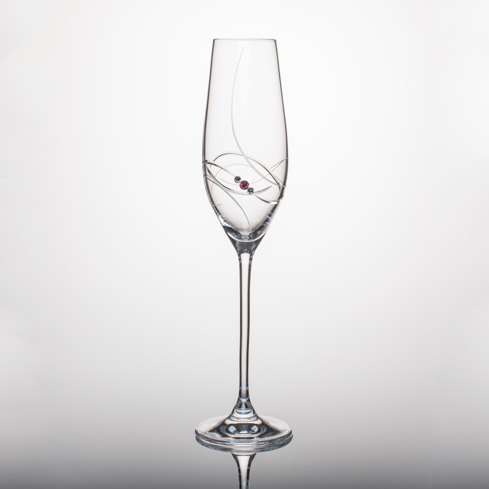 Pink Ribbon Champagne Glasses - Set of 2 in gift box