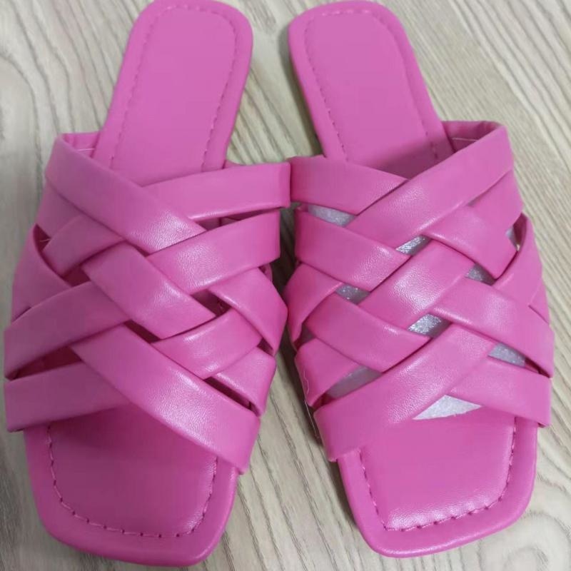 Coffee Jasper summer leather flat beach slides for women, outdoor casual slippers with open toes and comfortable slip-on design.