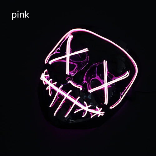 White Eucalyptus Halloween LED mask for pets, featuring a spooky design with glowing lights for festive pet costumes.