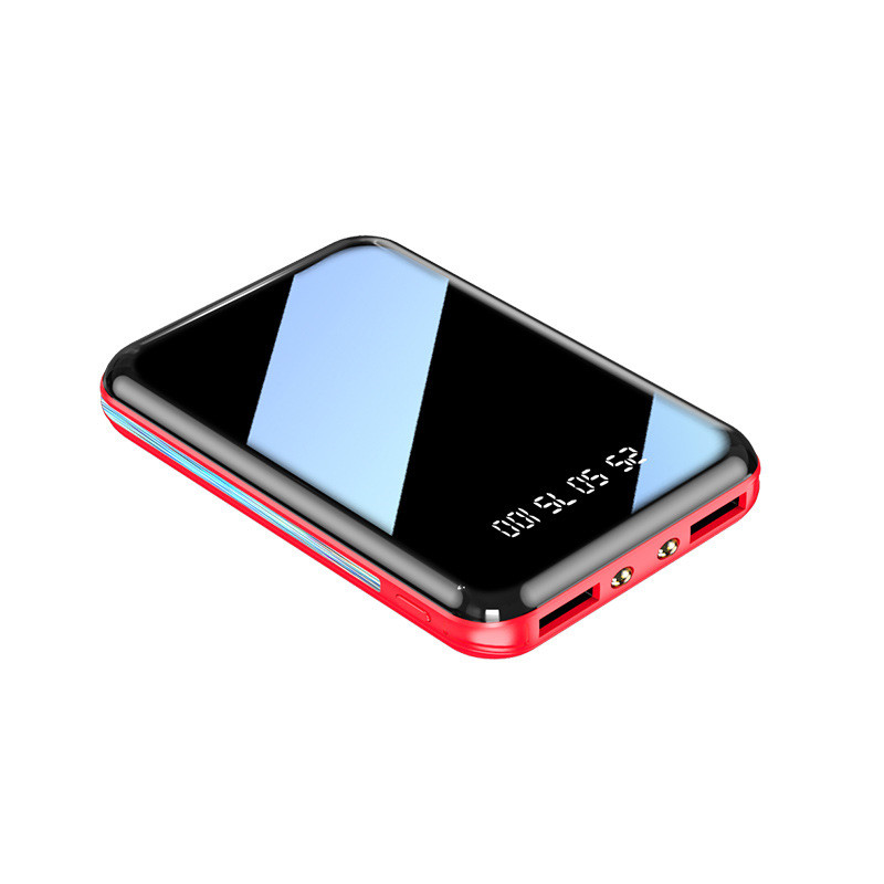 Carmine Juneberry VoltMate™ 30000mAh mini power bank with USB ports for mobile and laptop charging, compact and portable design.