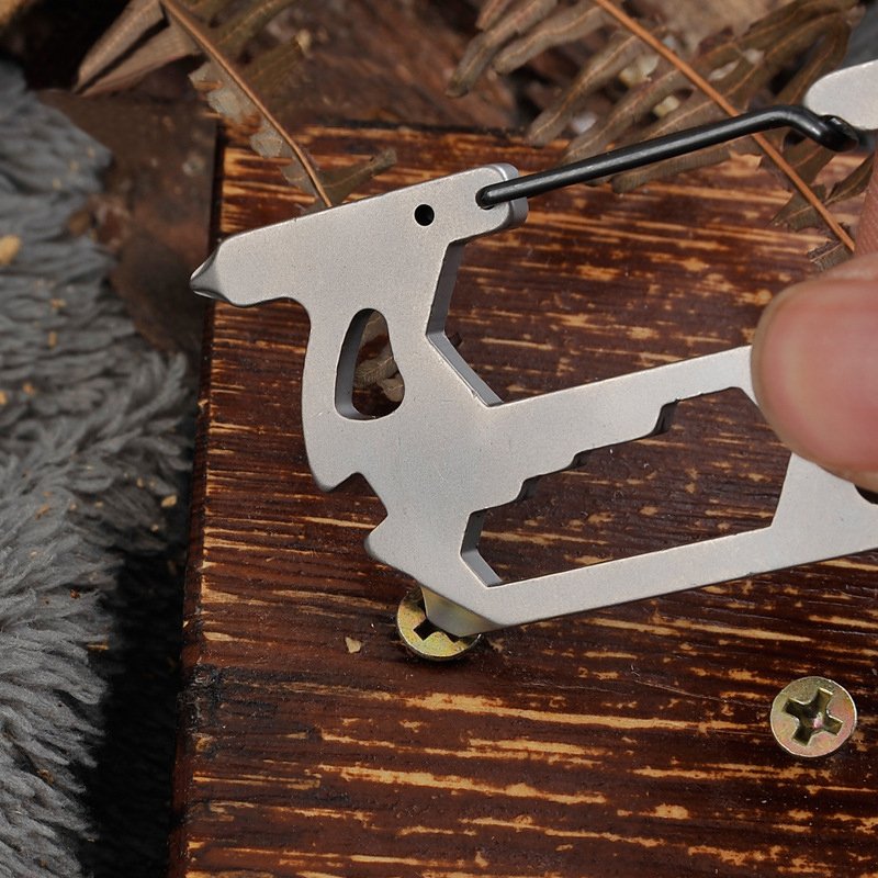 Fuchsia Molly 14-in-1 outdoor camping multi-tool with various tools including knives, screwdrivers, and bottle openers.