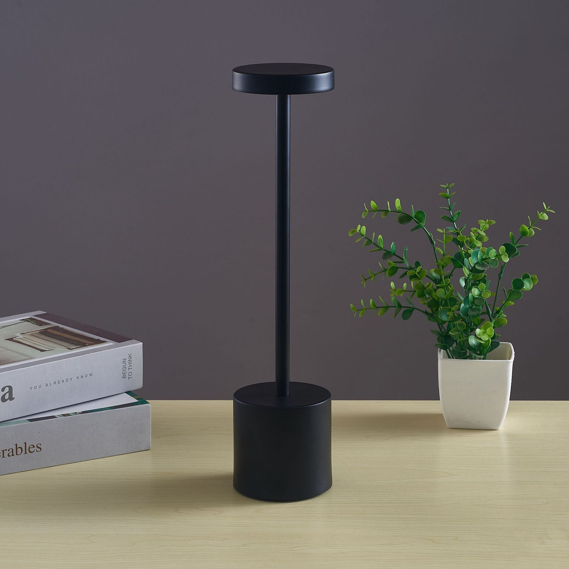 Maroon Asteria Nordic I-shaped bedroom LED touch bar lamp with sleek design and modern lighting for bedside or room decor.
