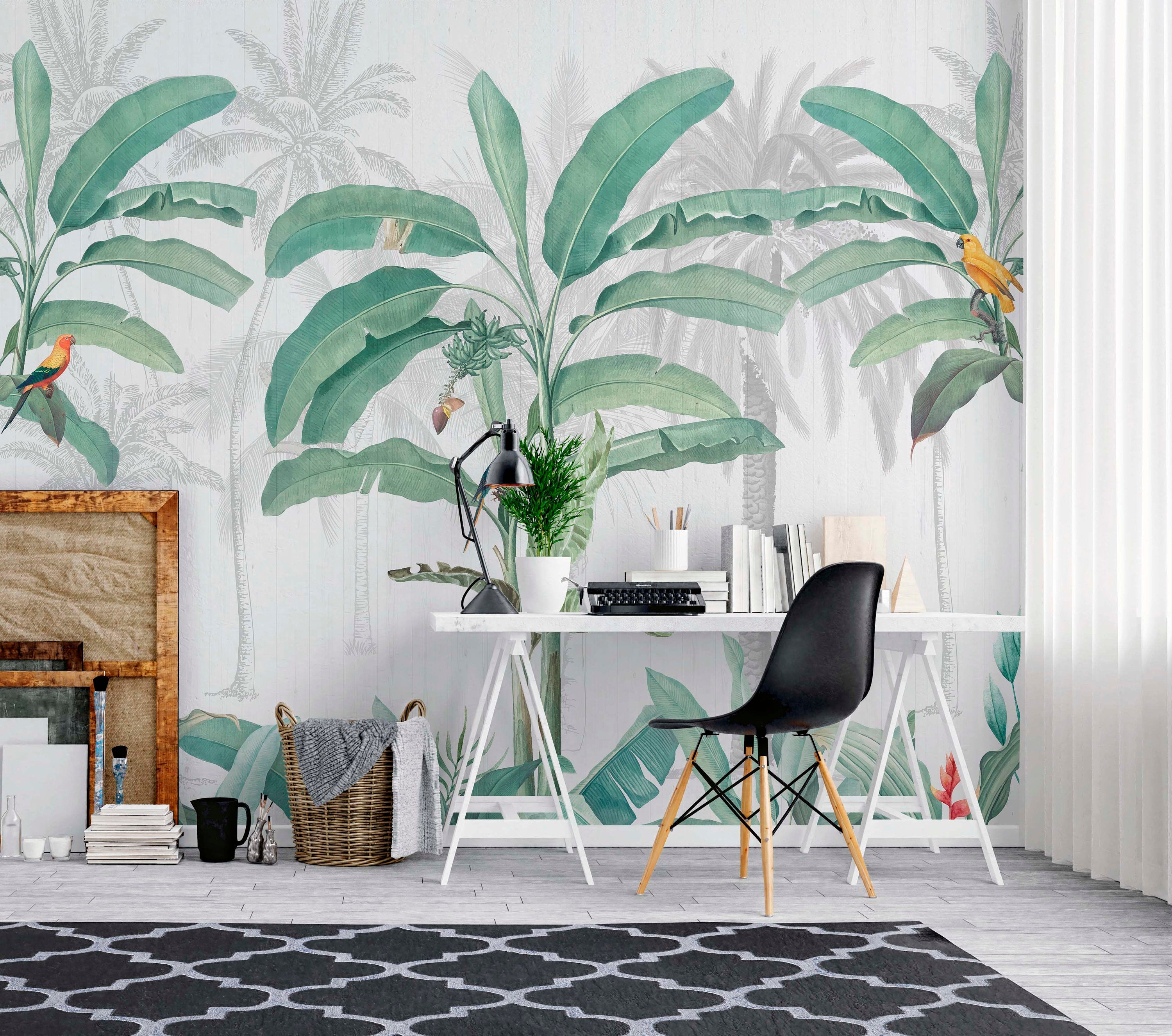 Green Tropical Jungle Wallpaper Mural