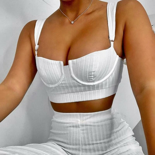 White two-piece women&