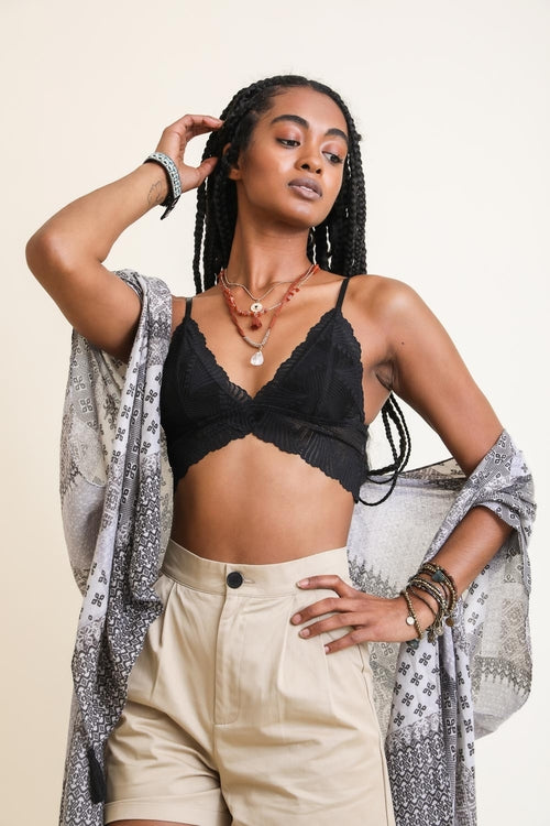 Black scallop lace bralette from Periwinkle Aether&