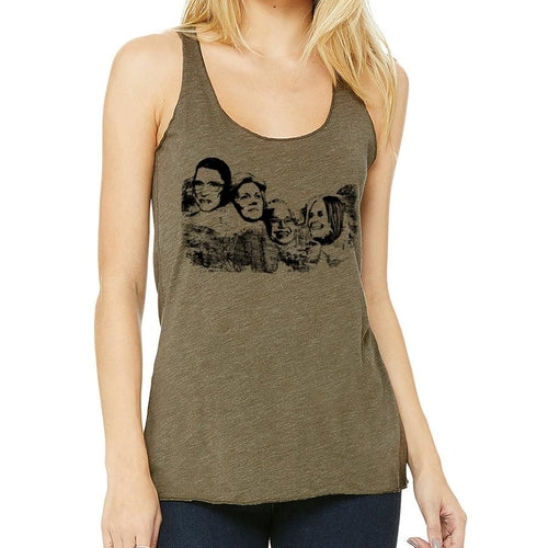 Olive green Indigo Tiger Mt Nasty tank top, casual sleeveless T-shirt with a relaxed fit and graphic print.
