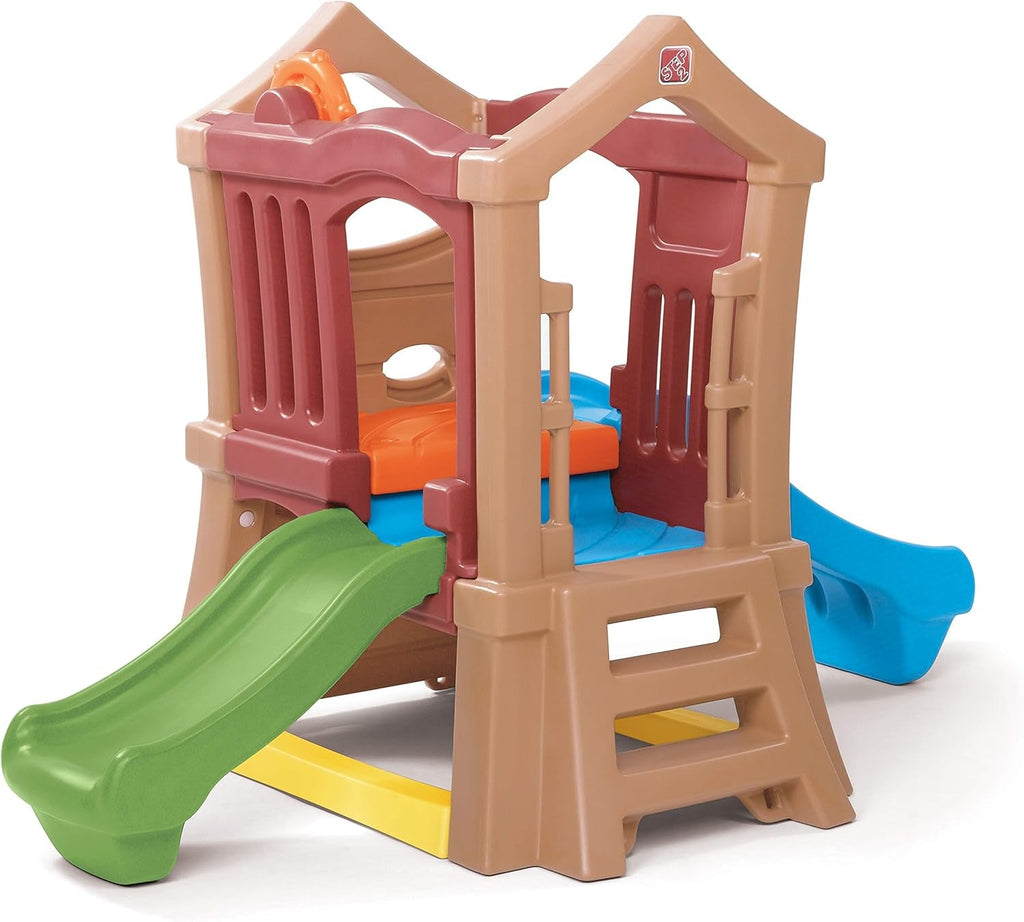 Play Up Double Slide Climber Outdoor Playset For Toddlers Ages 2 To 6