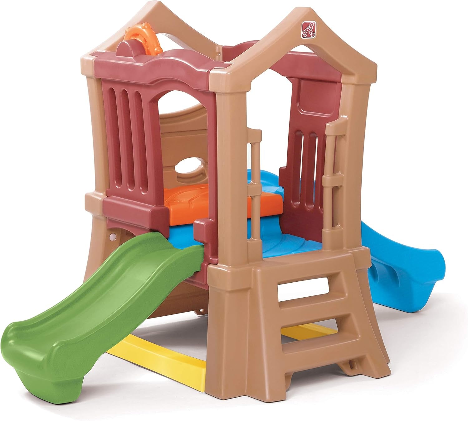 Play Up Double Slide Climber Outdoor Playset For Toddlers Ages 2 To 6