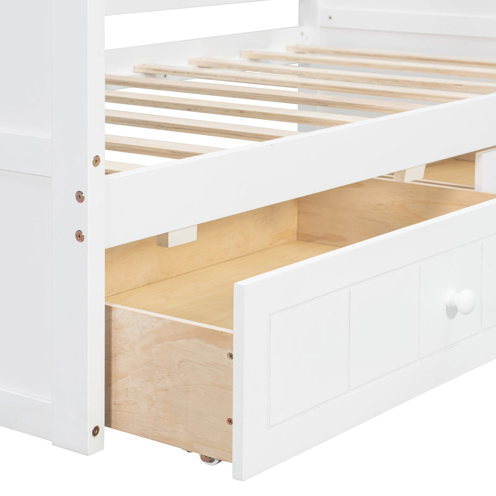 Twin Size Canopy Day Bed with 2 Drawers, Canopy Bed Frame for Bedroom
