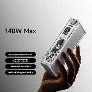 Large Capacity Portable Power Bank with Fast Charging and Transparent