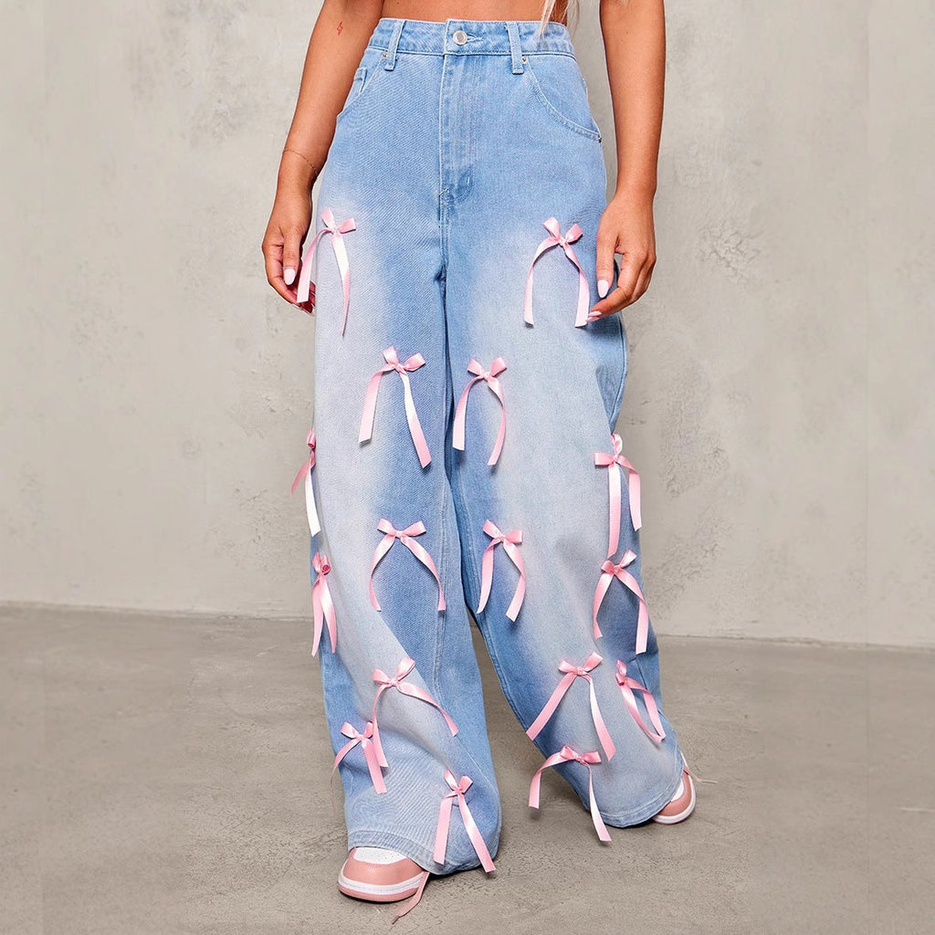 Bow High Waist Wide Leg Jeans – Haute Edition 25