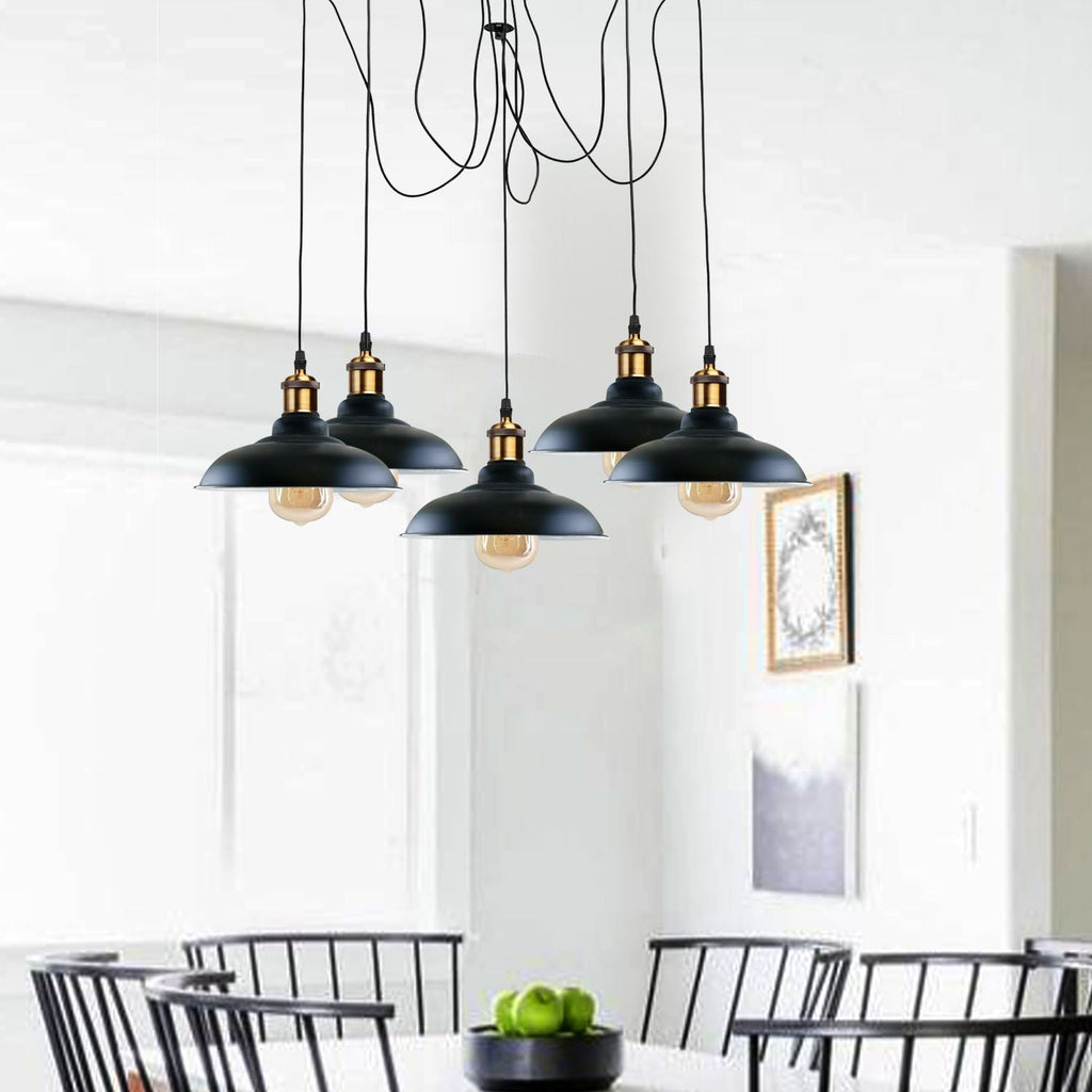 Industrial Spider Adjustable Multi Arm Pendant Light 5-Light E27~3399