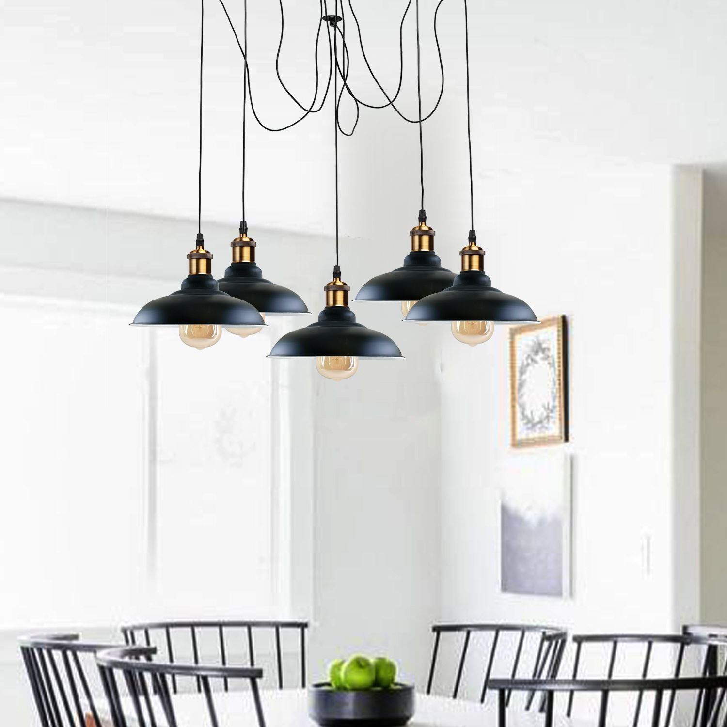 Industrial Spider Adjustable Multi Arm Pendant Light 5-Light E27~3399