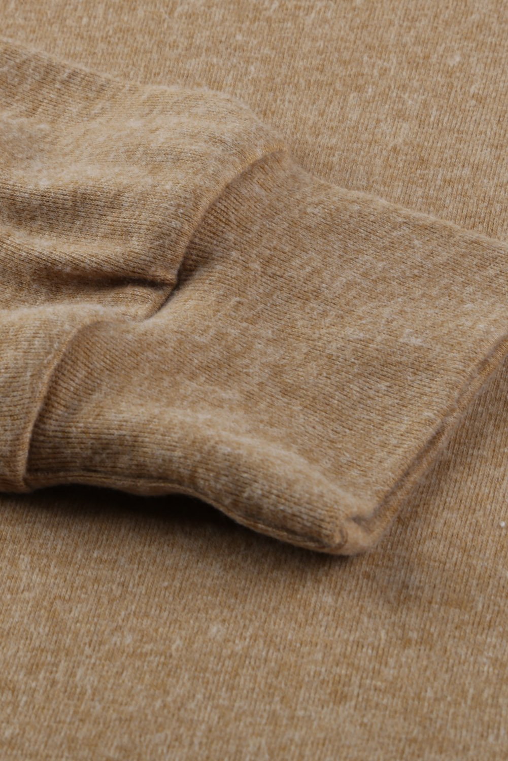 Spliced Sleeve Khaki Hoodie with Pocket