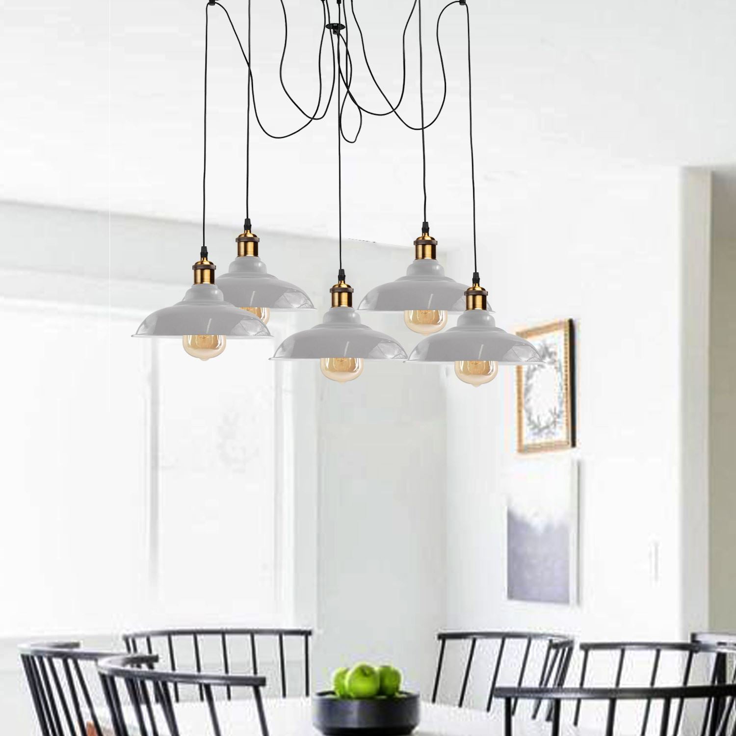 Industrial Spider Adjustable Multi Arm Pendant Light 5-Light E27~3399