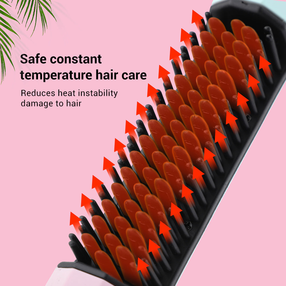 Straightening Comb Rechargeable Hair Wireless Straightener Curler Curl