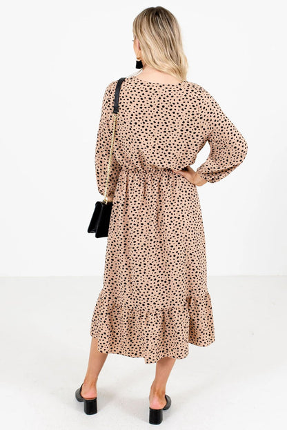 Polka Dot Patterned Midi Dress
