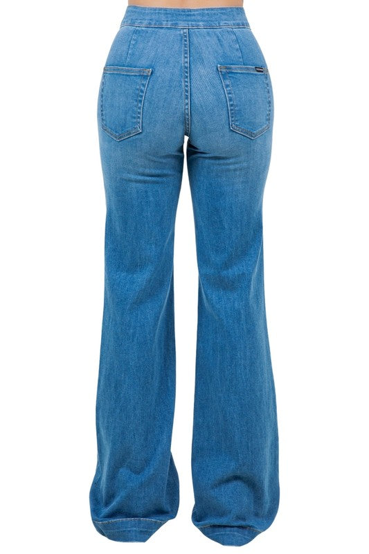 Harley Wide Leg Med Blue- Inseam 32