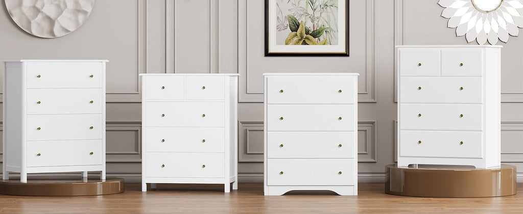 White Five Drawer Dresser For Bedroom Organization