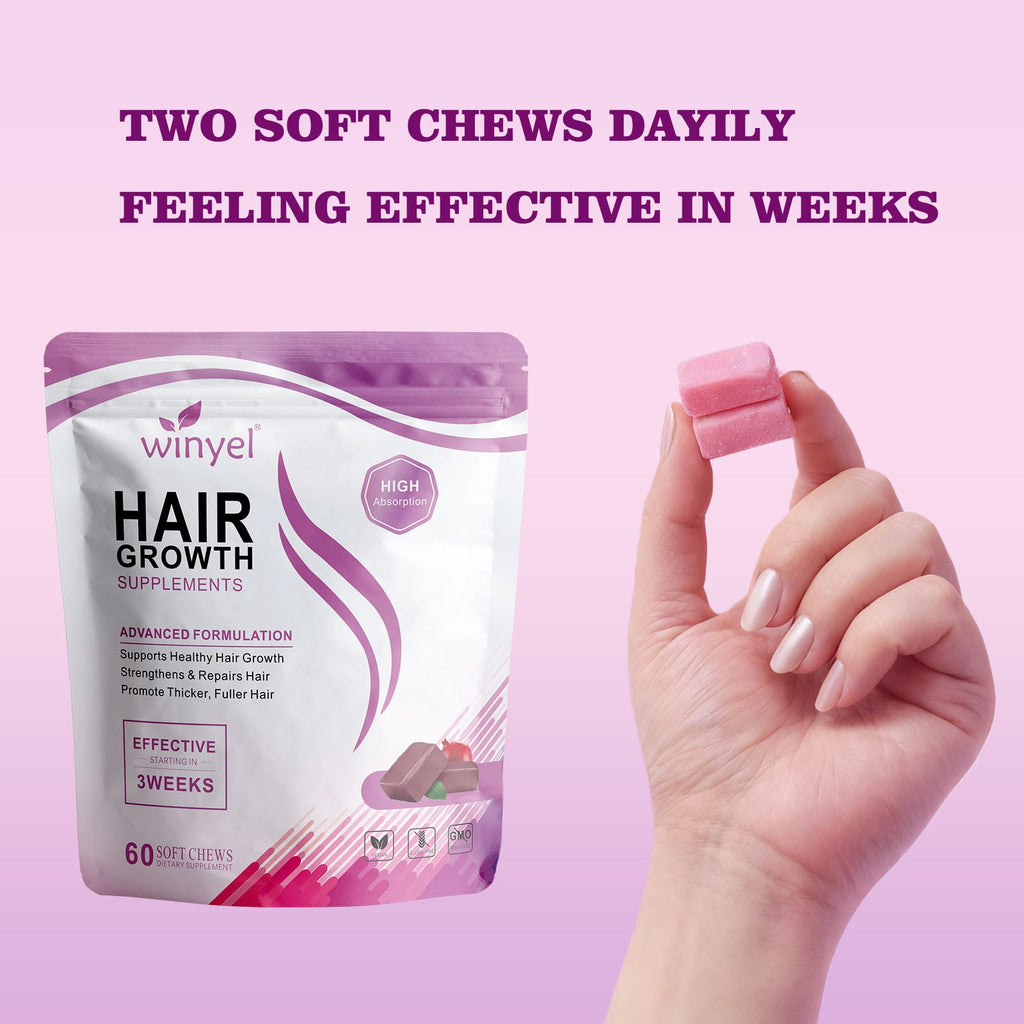 WINYEL Hair Growth Soft Chewables, Containing Hair Growth Vitamins For
