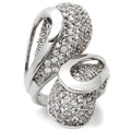 0W118 Rhodium Brass Ring with AAA Grade CZ in