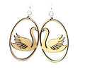 Swan in Oval Earrings # 1060