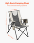 Start2Finish VEVOR folding camping chair with 3 reclining positions, padded seat, armrest, headrest, and high back for outdoor use