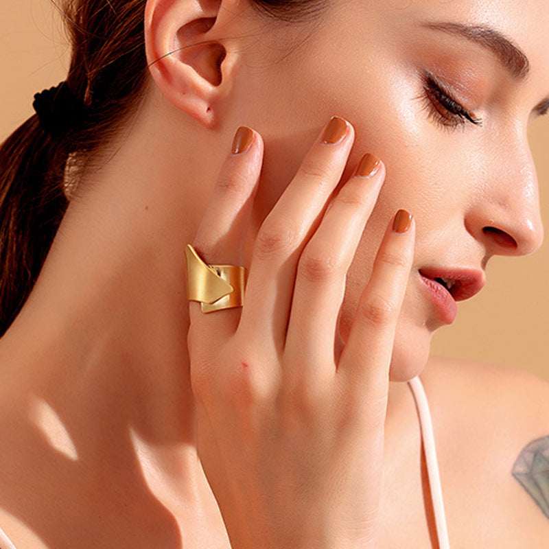 European and American fashion simple large stainless steel ring female