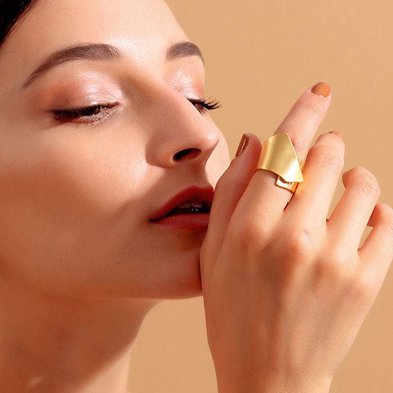 European and American fashion simple large stainless steel ring female