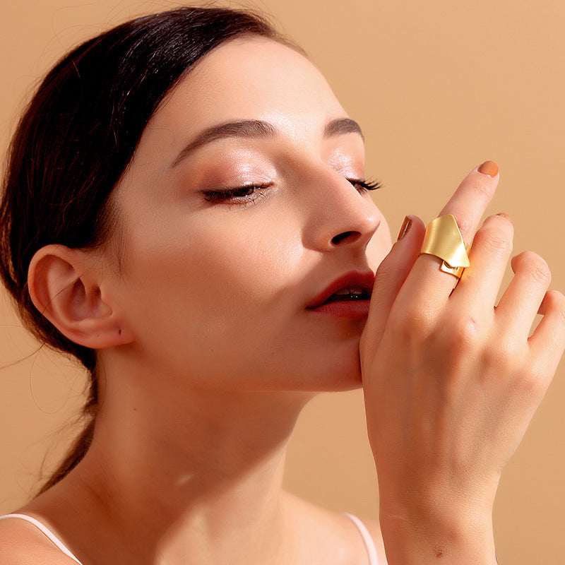 European and American fashion simple large stainless steel ring female