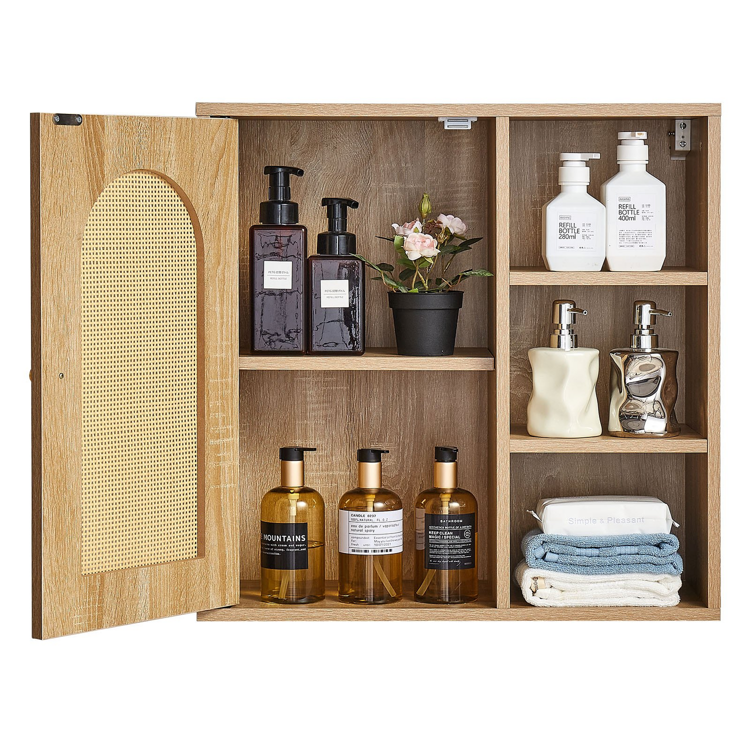 Start2Finish VEVOR bathroom wall cabinet with door, adjustable shelves, and hanging organizer for toilet, laundry, and kitchen storage.