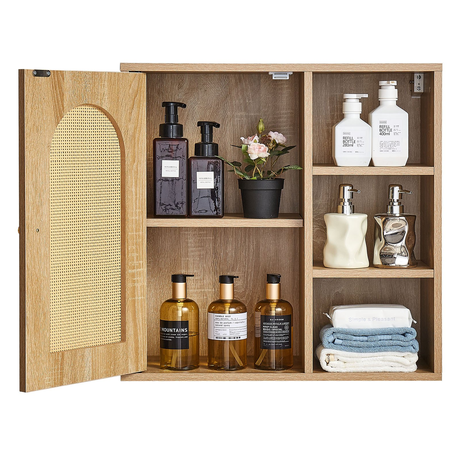 Start2Finish VEVOR bathroom wall cabinet with door, adjustable shelves, and hanging organizer for toilet, laundry, and kitchen storage.