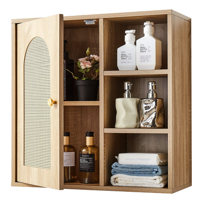 Start2Finish VEVOR bathroom wall cabinet with door, adjustable shelf, and hanging organizer, over toilet storage for restroom or laundry