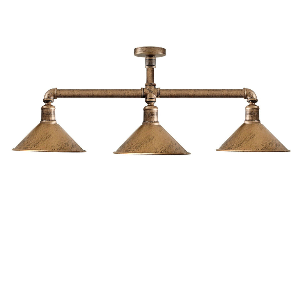 Industrial Steampunk 3-Light Pipe Ceiling Light Fixture E27 ~3593