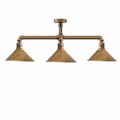 Industrial Steampunk 3-Light Pipe Ceiling Light Fixture E27 ~3593
