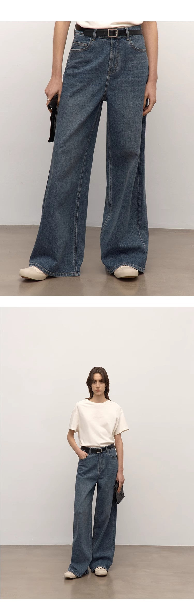 Turkish double-core micro-elastic snowflake denim versatile tall and