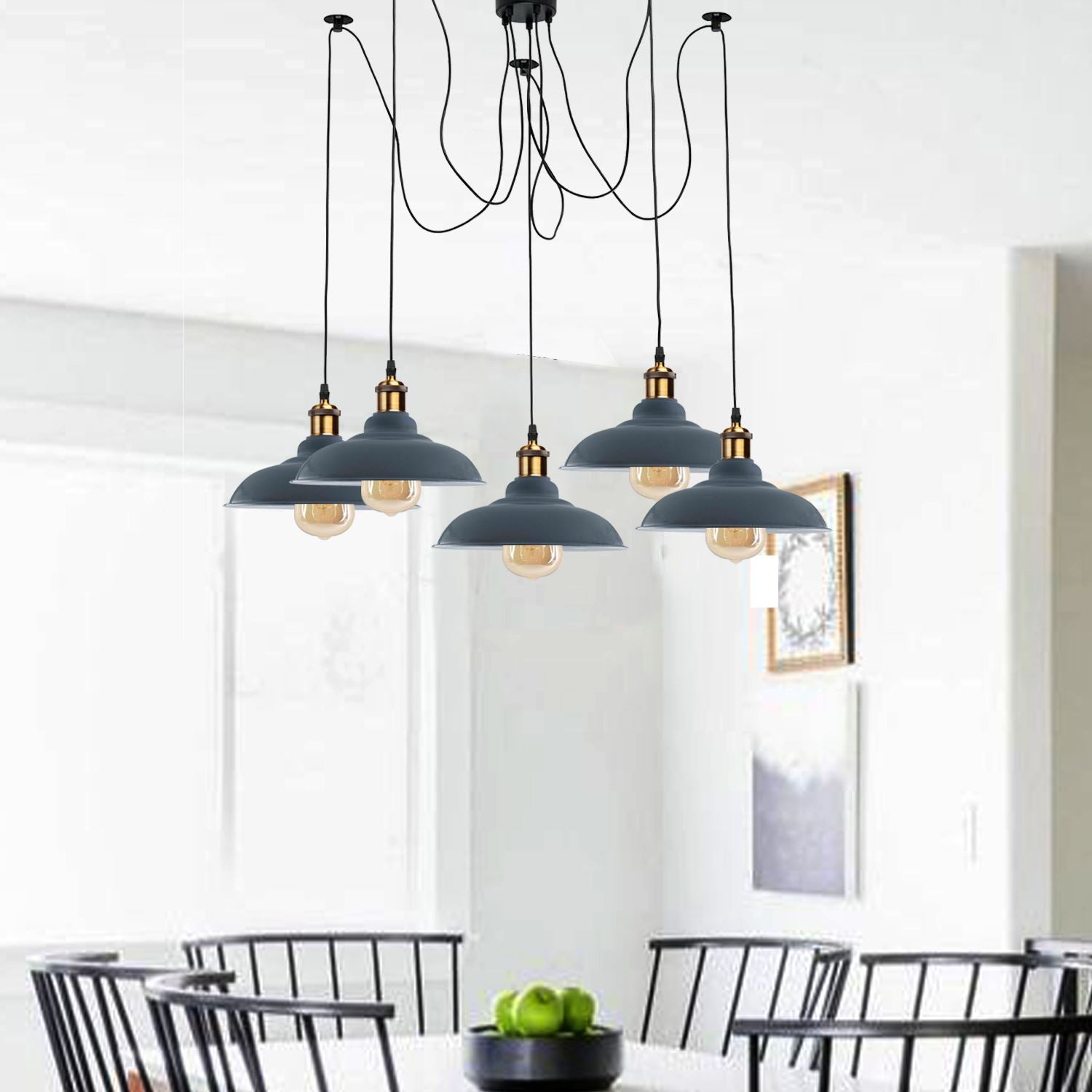 Industrial Spider Adjustable Multi Arm Pendant Light 5-Light E27~3399