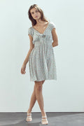 Bow tie front cap sleeves emma dress daisy floral