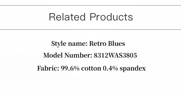 "Retro Blues" fashionable high waist pleated design washed casual wide