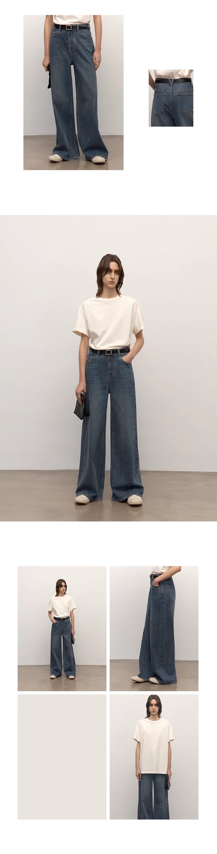 Turkish double-core micro-elastic snowflake denim versatile tall and