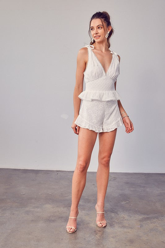 Embroidery Eyelet Shorts