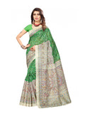 Printed Bhagalpuri Art Silk Green With Multi Color