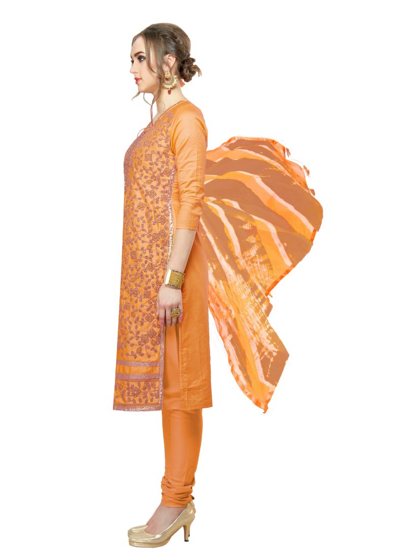 Generic Women's Cotton Salwar Material (Oranage,