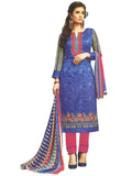 Embroidered Cotton Satin Unstitched Dress Material