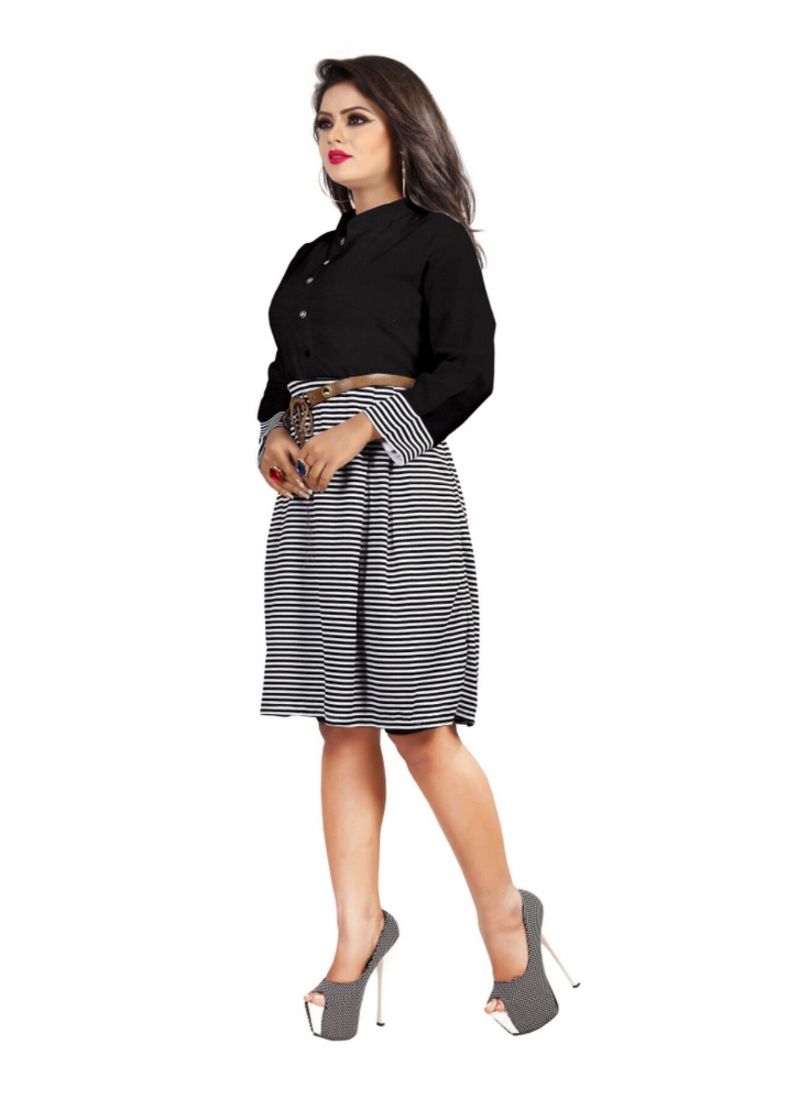 Black Color Rayon and  Lygra Western Dress