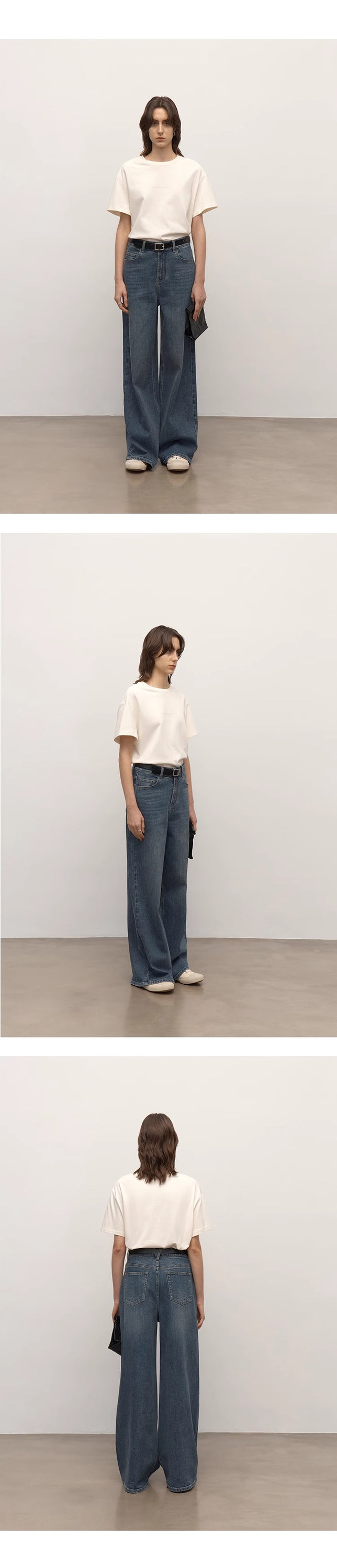 Turkish double-core micro-elastic snowflake denim versatile tall and