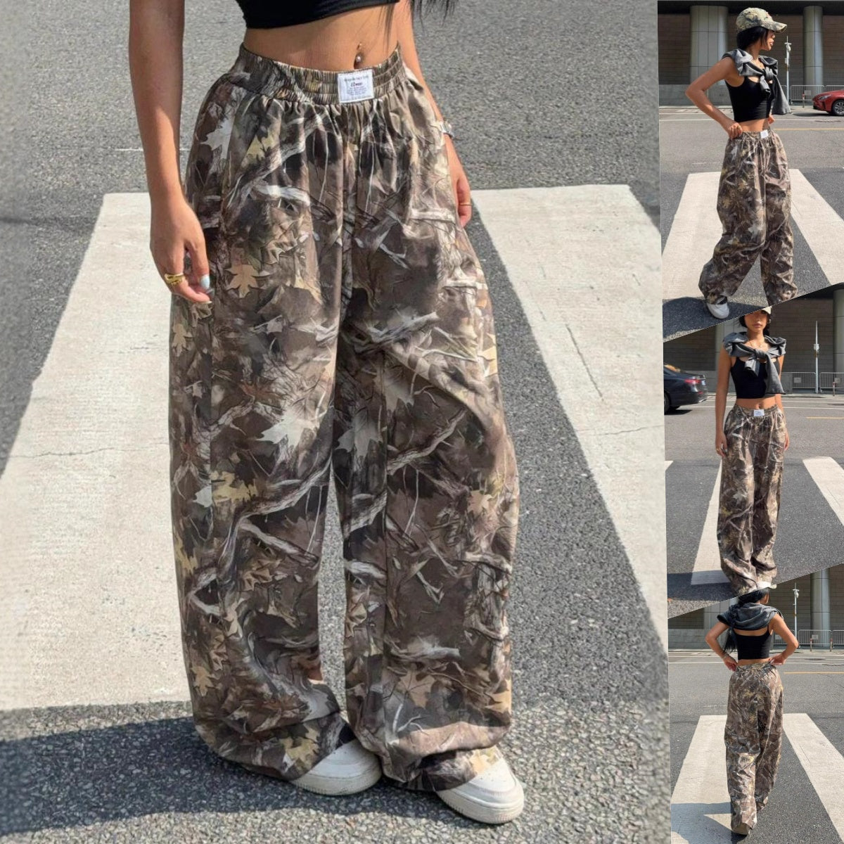 Slimming Casual Pants Hip Hop Retro Street Multi-pocket Camouflage